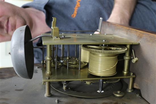 A mahogany longcase clock, the eight-day movement with brass dial by Philip Polkinghorn, St Austle, 200cm